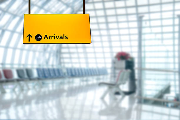 Airport sign deporture and arrival boardAirport sign departure and arrival board
