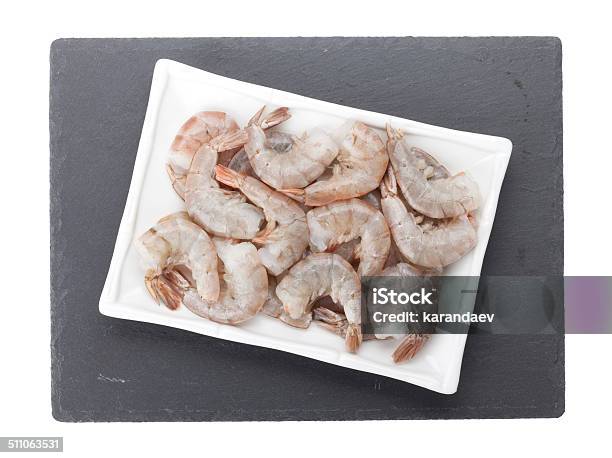 Raw Uncooked Shrimps Stock Photo - Download Image Now - Appetizer, Crustacean, Cut Out