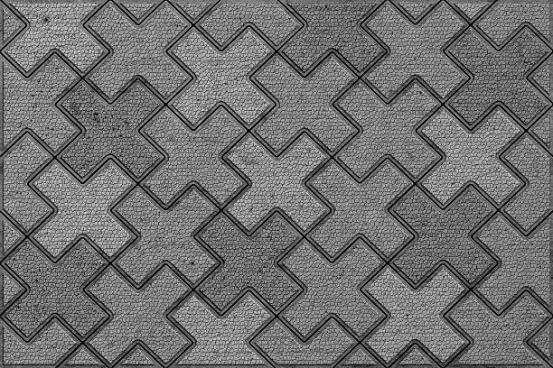 Pattern of gray sidewalk pavers