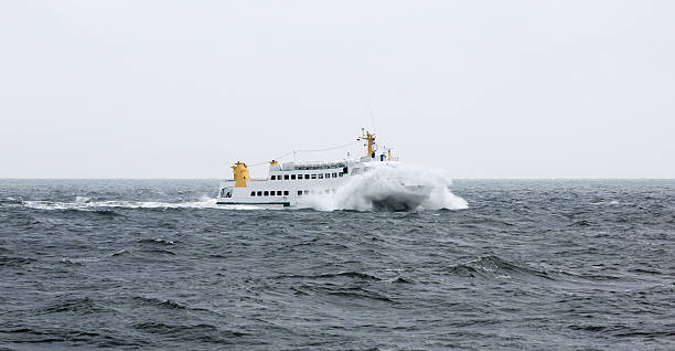 Ferry on his way to Helgoland island (Germany)