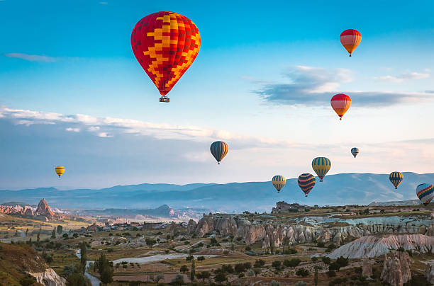 istock Hot air balloons fly over Cappadocia 511065916