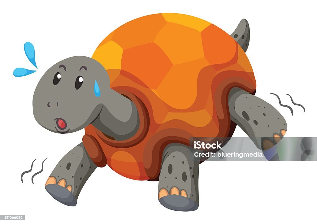 Sweating Turtle Running Cute Turtle Running Swet Stock Illustration - Download Image Now ...