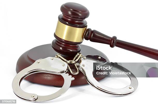 Handcuffs And Gavel Stock Photo - Download Image Now - Arrest, Auction, Authority