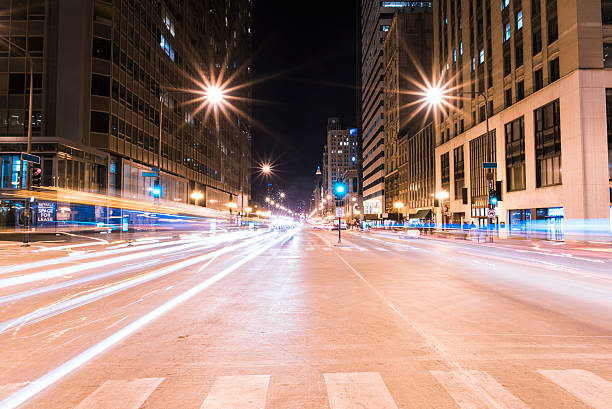 istock City Street Light Trails at Night 511069412