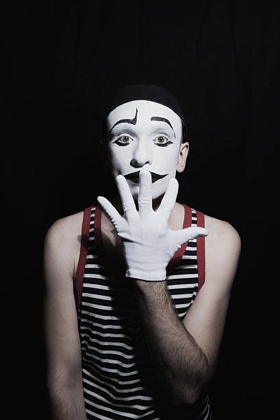 retrato de mímico - clown mime sadness depression - fotografias e filmes do acervo