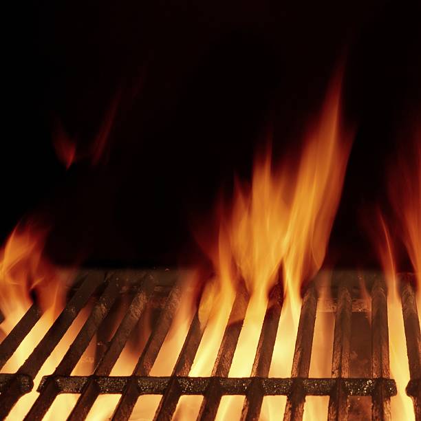 istock Empty Hot Charcoal Barbecue Grill With Bright Flame Isolated 511072568