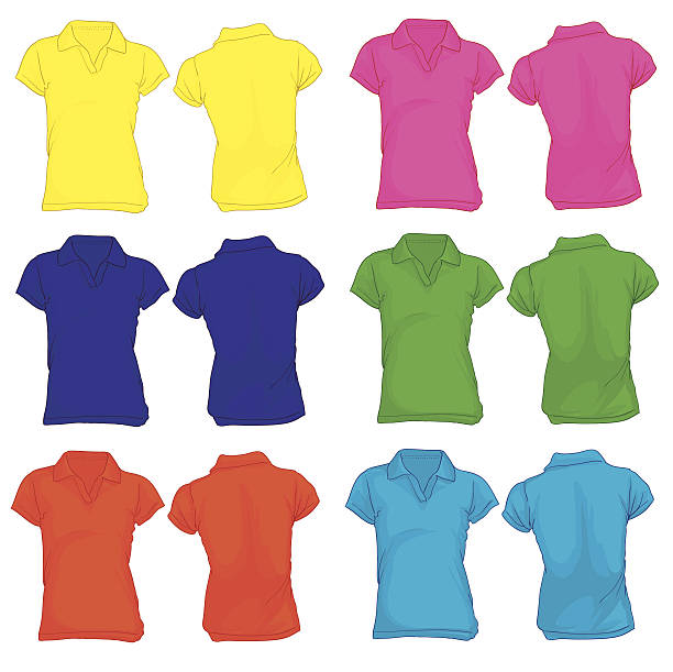 istock Women's Polo Shirt Template in Many Color 511093559