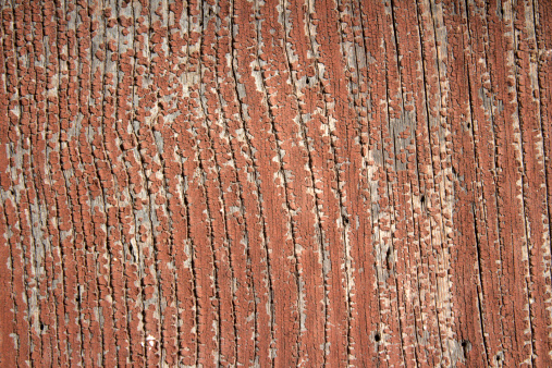 Grain of old red painted wood
