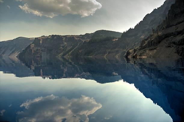 istock Mountains and their reflection in Crater Lake 511094195