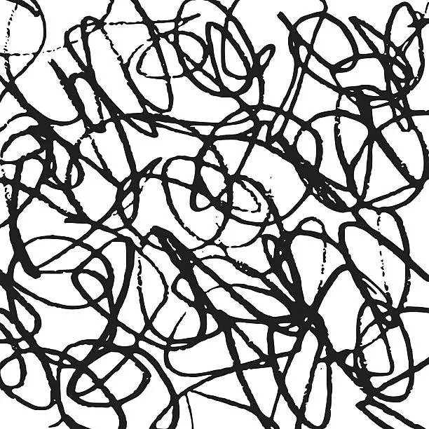 Vector illustration of Black And White Abstract Scribble Background