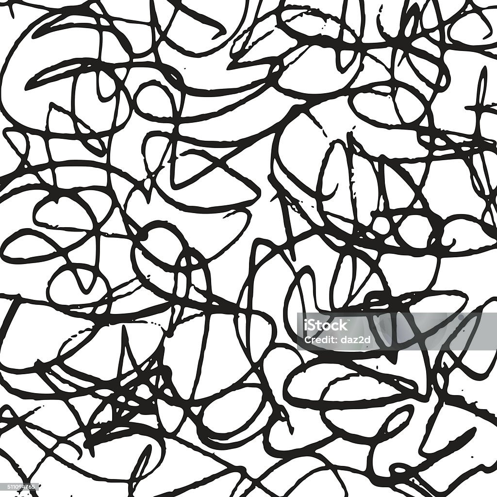 Black And White Abstract Scrawl Background Stock Illustration - Download  Image Now - Black And White, Scribble, Abstract - iStock
