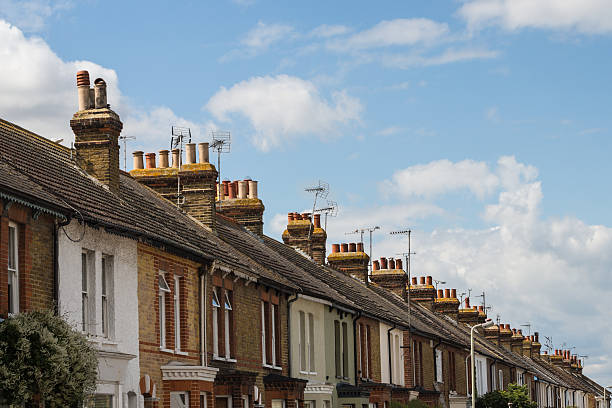 Residential Terrace Houses Residential Terrace Houses in Whitstable, Kent, uk row house photos stock pictures, royalty-free photos & images
