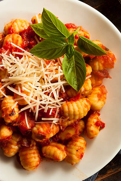Homemade Italian Gnocchi with Red Sauce and Cheese