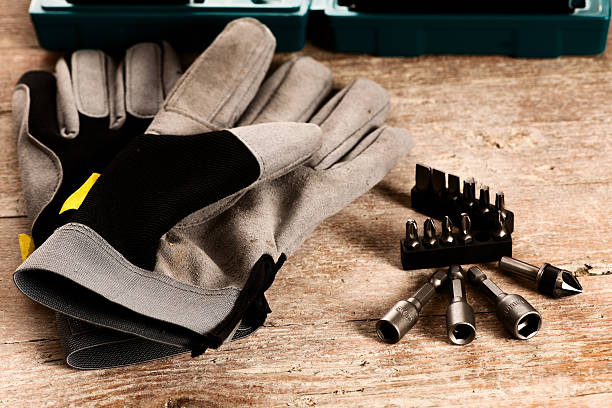 istock Tool set of screwdriver bits with different nozzles on desk 511099364