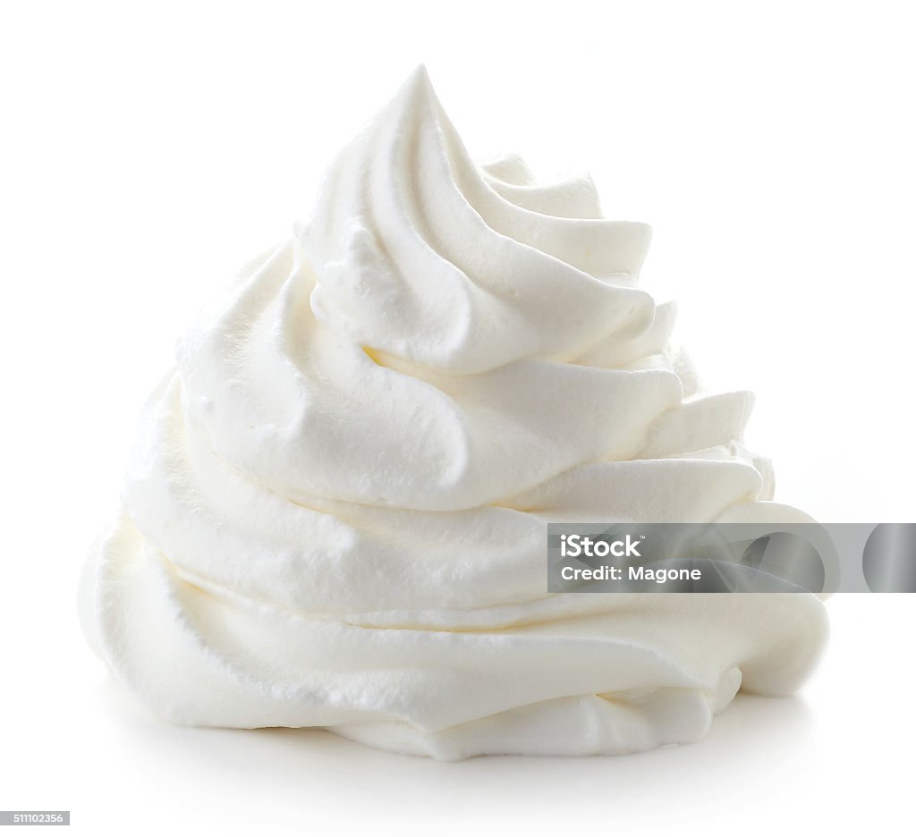 whipped cream on white background whipped cream isolated on white background Whipped Cream Stock Photo