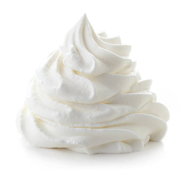 whipped cream on white background whipped cream isolated on white background vanilla ice cream photos stock pictures, royalty-free photos & images