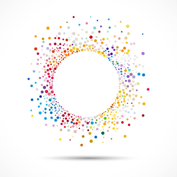 abstract colorful polka dot pattern abstract colorful polka dot pattern.(ai eps10 with transparency effect) circle illustrations stock illustrations