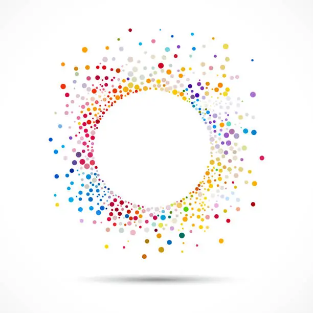 Vector illustration of abstract colorful polka dot pattern
