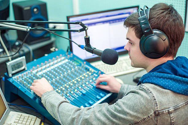 istock Man portrait radio DJ 511105294