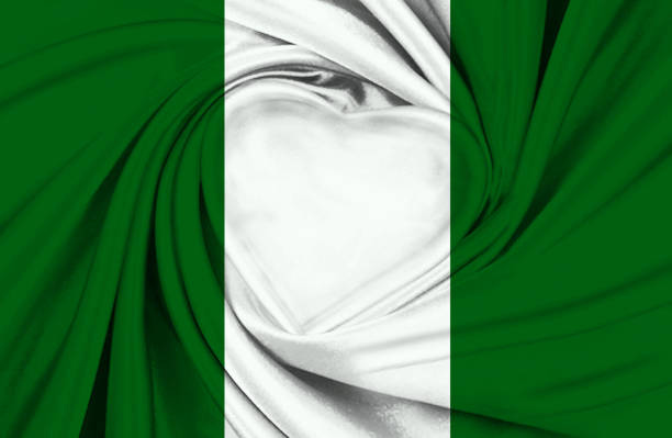 flag of ナイジェリア - nigerian flag nigerian culture three dimensional shape nigeria ストックフォトと画像