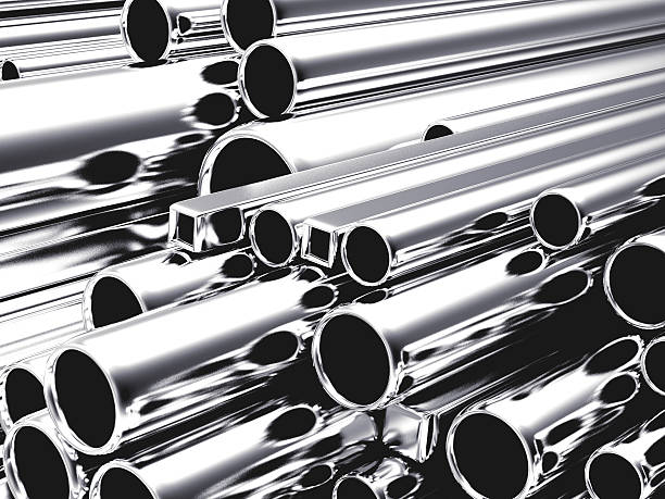 istock Round metal tubes and pipes 511107440