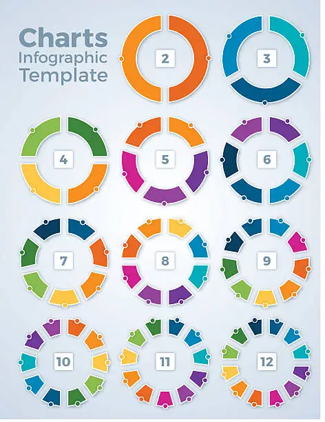 Vector illustration of Charts Infographic Template Graphs