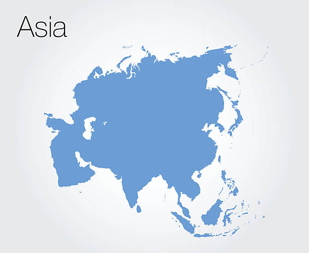 Asia map vector vector art illustration