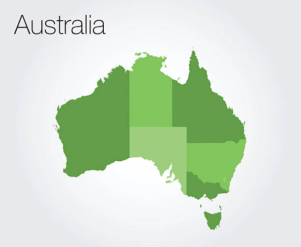 호주 지도 배경기술 - australia stock illustrations