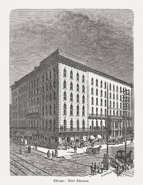 istock Sherman House in Chicago, USA, wood engraving, published in 1880 511109650
