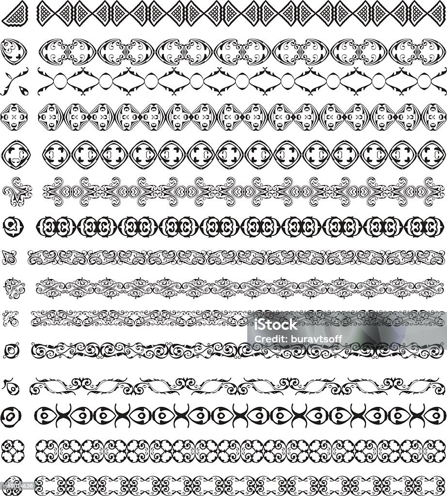 Border Elements Pattern Border Elements Set Stock Illustration - Download Image Now ...