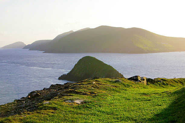 This the edge of Dingle Peninsula. View of the Blaskets Islands, which are located off the westernmost point of Ireland and arguably Europe.