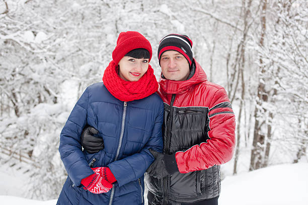 istock Loving couple on a winter walk 511119308