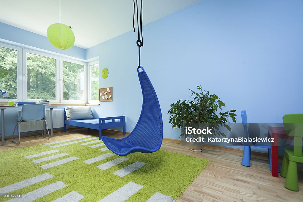 Child room with hanging chair Interior of child room with hanging chair Hanging Chair Stock Photo