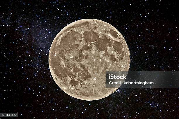 Supermoon Und Sternenhimmel Stockfoto und mehr Bilder von Der Mann im Mond - Der Mann im Mond, Fotografie, Horizontal