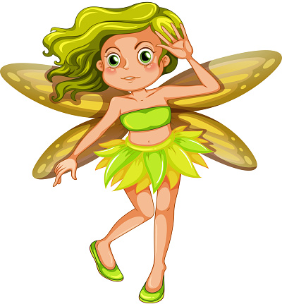 Illustration of a yellow fairy