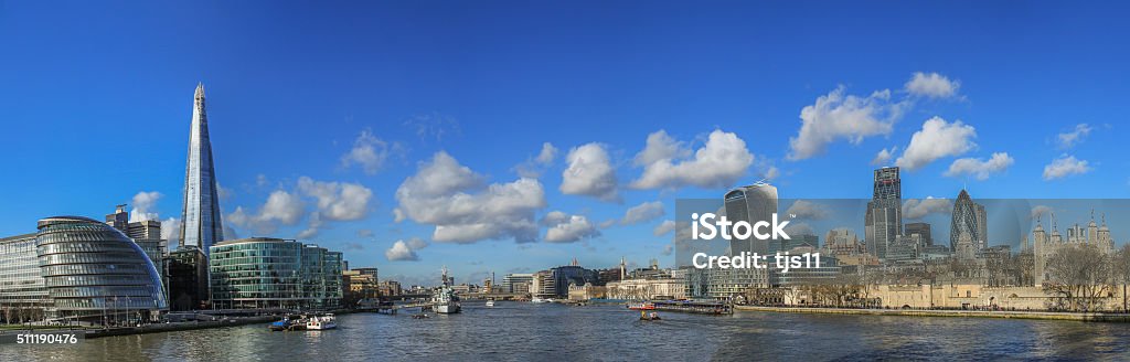 Panoramic photo of the City of London skyline. London - England Stock Photo