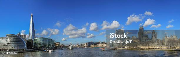 Panoramic Photo Of The City Of London Skyline Stock Photo - Download Image Now - London - England, Blue, Sky