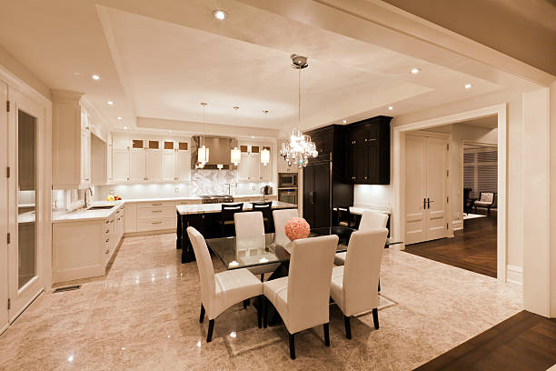 Kitchen Kitchen interior in new luxury house trishz stock pictures, royalty-free photos & images