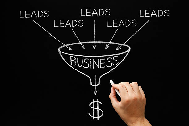 lead-generation business-trichter-konzept - conversion funnel stock-fotos und bilder