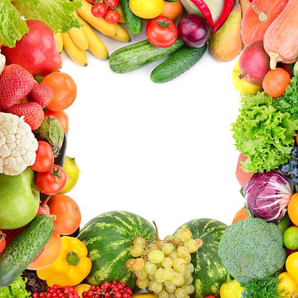 istock Frame of vegetables and fruits 511193144