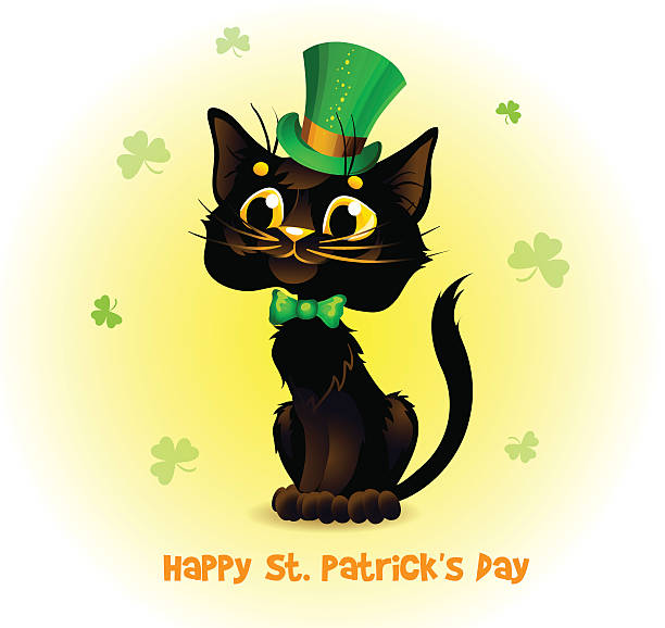 Happy St Cat Tricks Day Cat Leprechaun Hat St Patrick's Day T-Shirt Happy St Cat Tricks Day Cat Leprechaun Hat St Patrick's Day T-Shirt