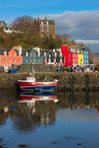 boat in tobermory harbour on the isle of mull
