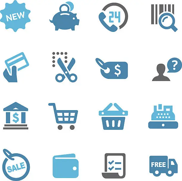 Vector illustration of Shopping and Buying Icons Set - Conc Series