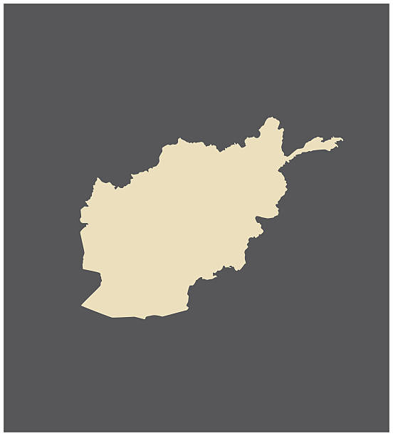 Afghanistan map vector outline Afghanistan map outline vector in gray background khost afghanistan stock illustrations
