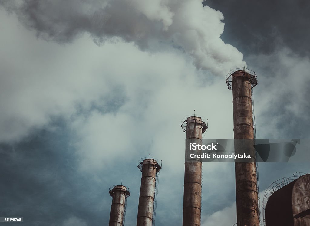 Air emissions and global warming Dangerous toxic emissions in the atmosphere Pollution Stock Photo