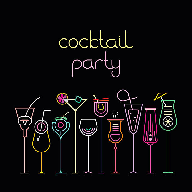 illustrazioni stock, clip art, cartoni animati e icone di tendenza di cocktail party - manhattan