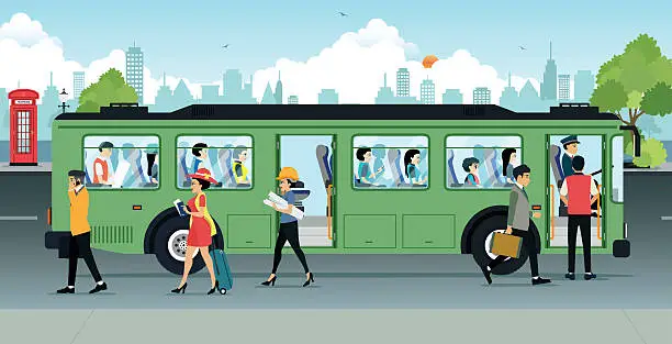 Vector illustration of Passenger Bus