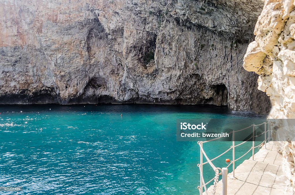 The scenic Zinzulusa cave and seascape in Salento, Apulia, Italy The scenic Zinzulusa cave and seascape in Salento near Otranto, Apulia, Italy Cave Stock Photo