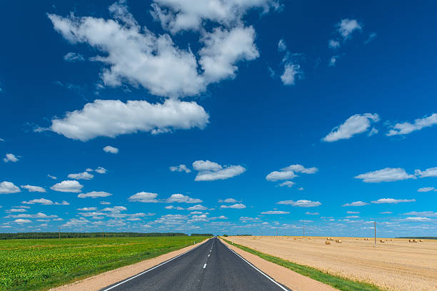 istock green and yellow fields separates automobile road 511204618