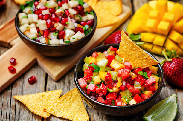 istock strawberry mango pepper and pomegranate pear salsa 511206156